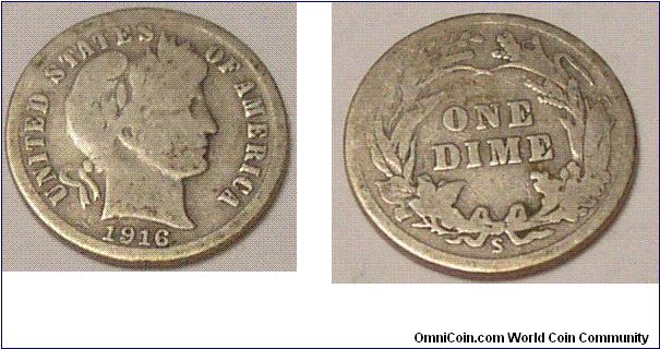 1916 s dime