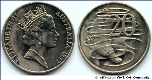Australia, 20 cents 1997. 
Queen Elizabeth II.
