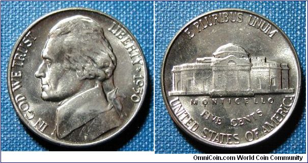 1950 Jefferson Nickel