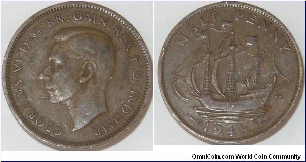 British half penny 1948