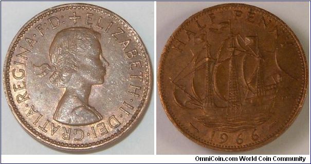 British half penny 1966