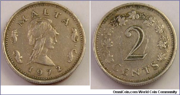 1972 Malta 2 cent