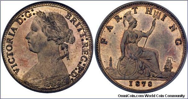 Farthing, PCGS PF66 RB. Ex Norweb sale. Very rare, Freeman R18 (10-20 specimens. Finest graded by PCGS (1 MS65, 1 MS66)