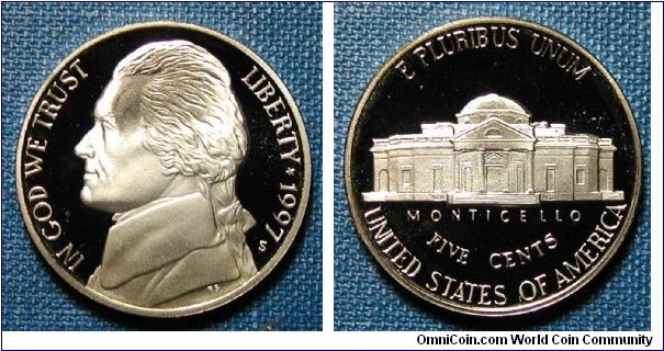 1997-S Jefferson Nickel Proof