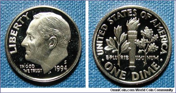 1994-S Roosevelt Dime Proof