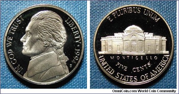 1994-S Jefferson Nickel Proof