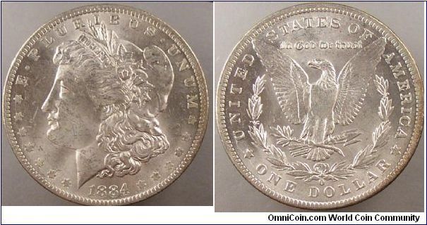 1884 o a dollar Vam 13 O over O mint mark centered high