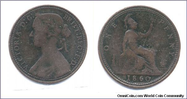 F763/Satin1/Gouby 1860A
Extremely rare penny struck from trial dies.