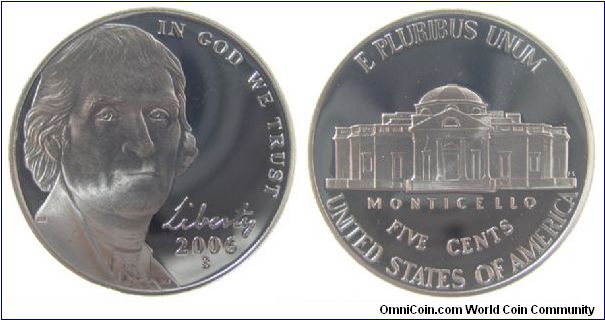 2006-S Jefferson five cent.