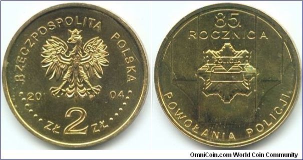 Poland, 2 zlote 2004.
85th Anniversary of the Polish Police.