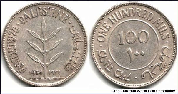 100 mils. The key date. Lustrous and some toning and no obvious signs of wear.