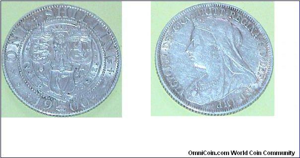 1 Shilling. Victoria. Silver coin