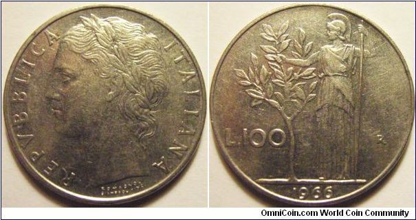 Italy 1966 100 lira. SOLD! 20c