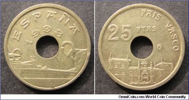 25 pesetas
Diameter: 19.5 mm
Nickel-Bronze
Mintage 150.012.000 coins.
Vasc Country