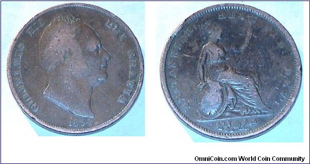1 Penny. William IV
