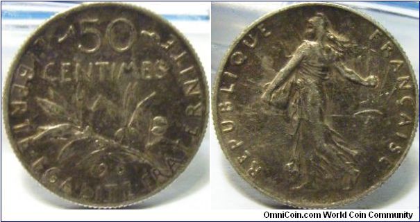 Frnace 1916 50 centimes. 50 cents.
