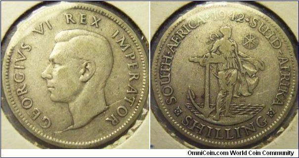 South Africa 1942 1 shilling. SOLD! $1.50.
