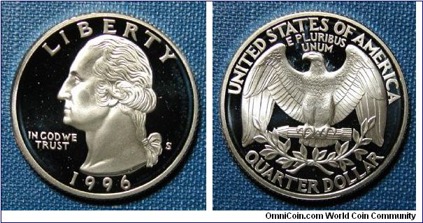 1996-S Washington Quarter Silver Proof