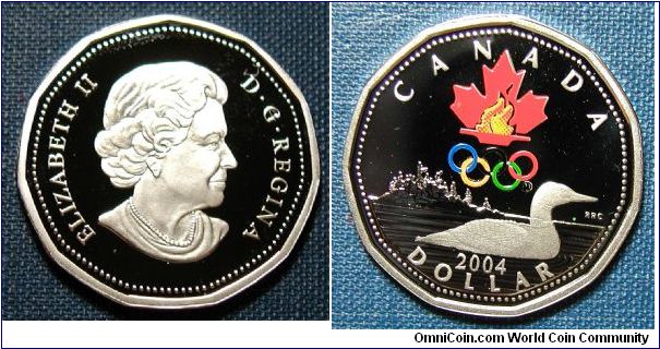 2004 Olypic Silver Loonie Proof