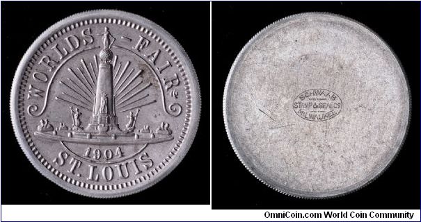 St. Louis 1904 World's Fair: Pillbox container for Exposition Palace medals.
