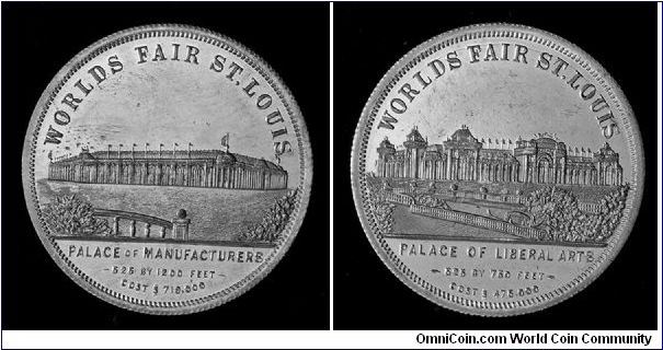St. Louis 1904 World's Fair: Exposition Palace So-Called Dollar, Aluminum  Palace of Manufacturers / Palace of Liberal Arts