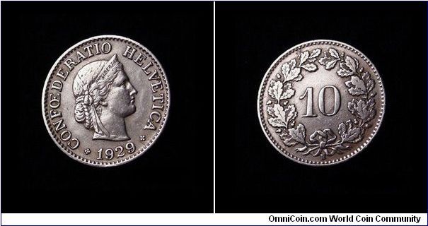 1929-B Switzerland 10 Rappen