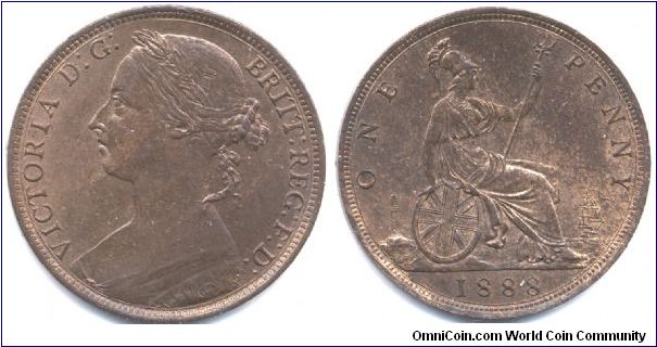 L. UNC 1888 Penny - Broken Serifs