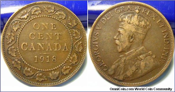Canada 1918 1 cent. VF- or so.
