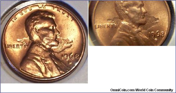 1968d, Lincoln cent