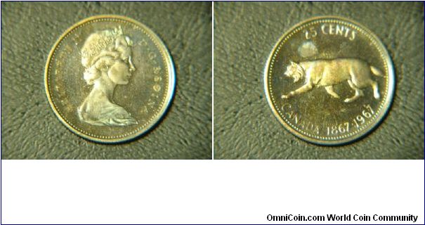 1967 25 Cent piece from proof set.