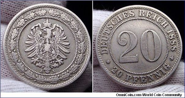 1888-A German 20 Pfennig Back

  ***Sold***