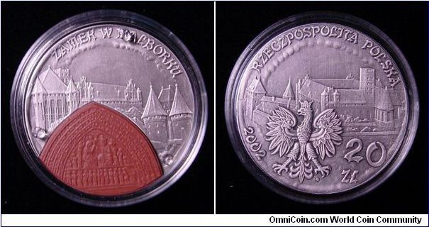 2002 Poland 20 Zloty, Castle Malbork Commemorative, is actual legal tender. Silver and Ceramic

*****SOLD*****