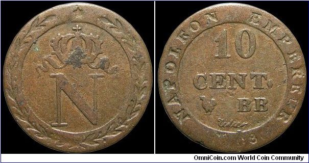 10 Centimes, Strasbourg mint.                                                                                                                                                                                                                                                                                                                                                                                                                                                                                       