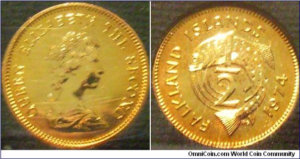 Falkland Islands 1974 1/2 pence.