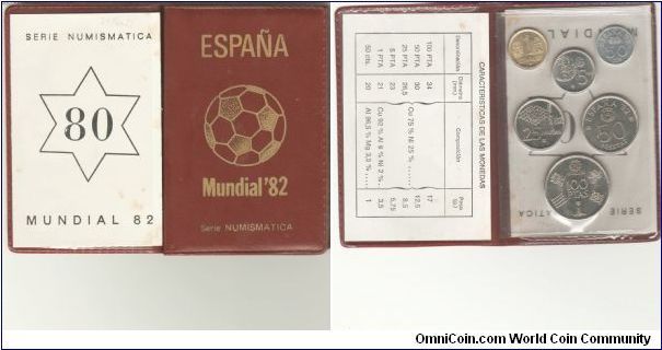 Spain 1980 mint set in passport type issue commemorating 1982 World Cup in Spain. BUT quite baggy for some bizarre reason. 1 set left - 5USD.