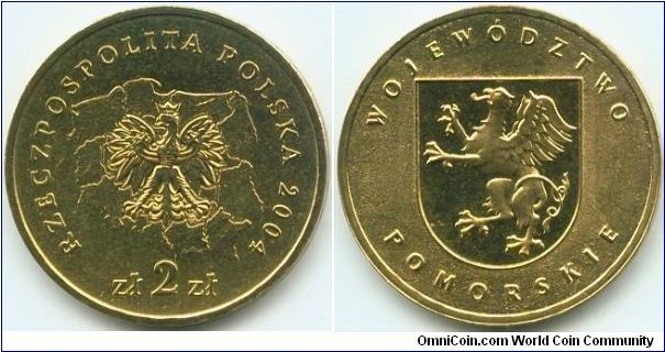 Poland, 2 zlote 2004.
Pomorskie Voivodship.