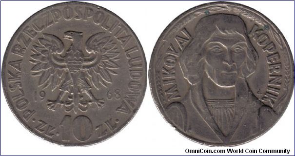 1968 10 Zlotych, Mikolai Kopernik