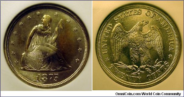 1875-S AU details Net EF 40 whizzed: Anacs. 

Still love this coin even if it was cleaned.