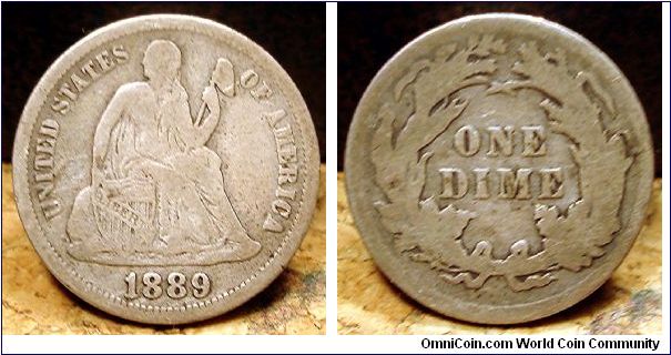 Seated Liberty Dime, raw.