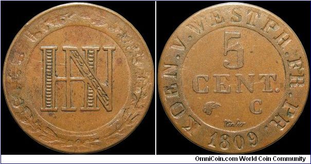 5 Centimes, Westphalia.                                                                                                                                                                                                                                                                                                                                                                                                                                                                                             