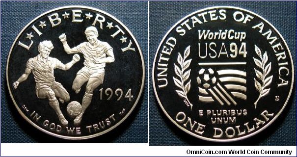 1994-S World Cup Soccer Commemorative Silver Dollar Proof