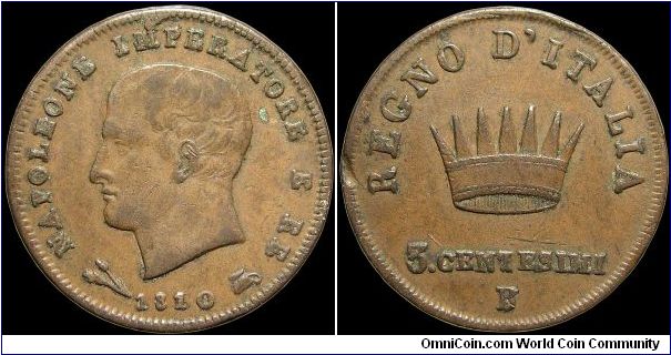 3 Centesimi, Napoleonic Kingdom of Italy.

Bologna mint.                                                                                                                                                                                                                                                                                                                                                                                                                                                          