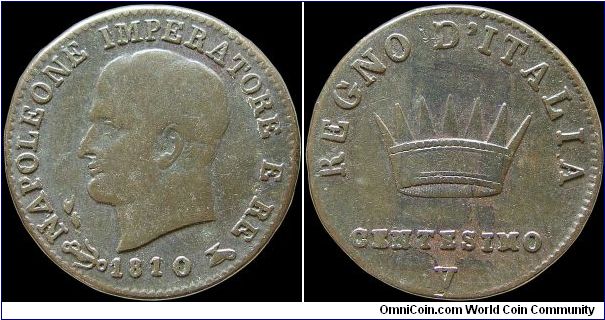 Centesimo, Napoleonic Kingdom of Italy.

Venice mint.                                                                                                                                                                                                                                                                                                                                                                                                                                                             