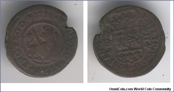 Spanish castle cob, raw. Round shaped, possibly machine minted in late 1600's early 1700's?