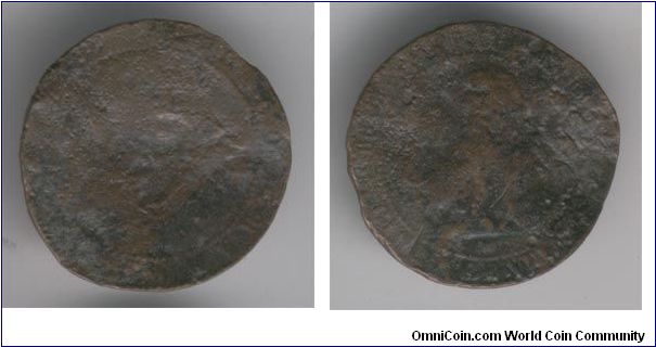 Spanish castle cob, raw. 1600's, looks like an early machine press coin.