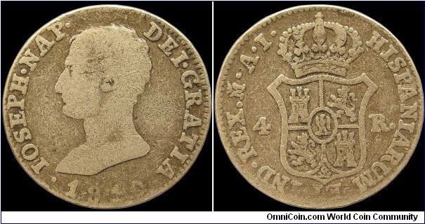 4 Reales, Napoleonic Kingdom of Spain.                                                                                                                                                                                                                                                                                                                                                                                                                                                                              