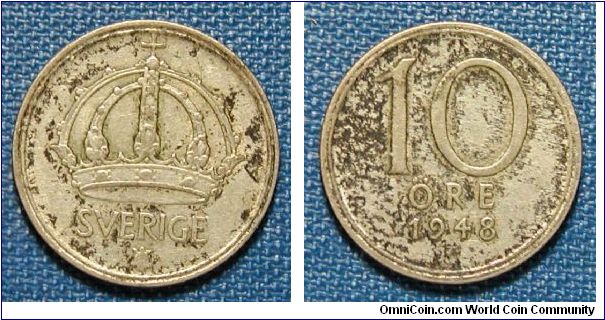 1948 Sweden 10 Ore