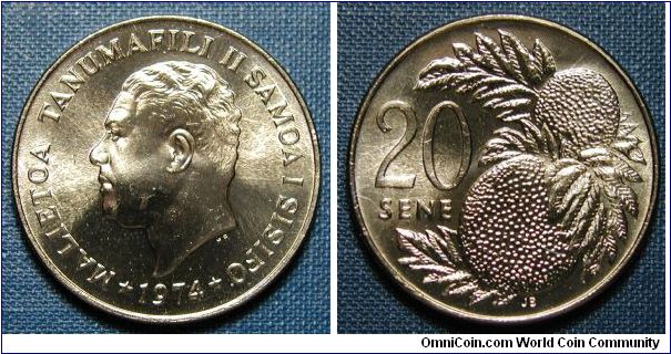 1974 Western Samoa 20 Sene