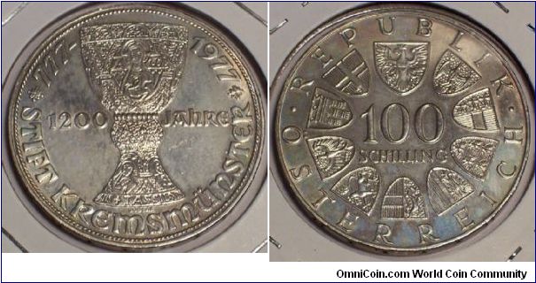 100 Schilling, commemorating 1200 years