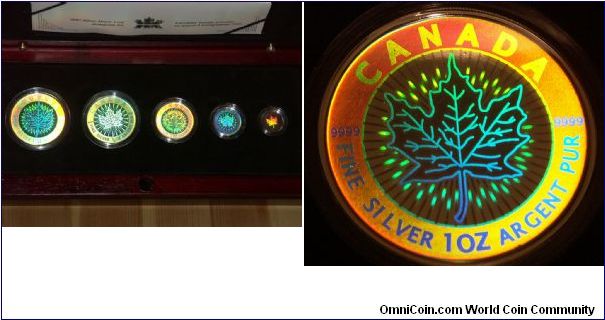 Silver Hologram Maple Leaf Set